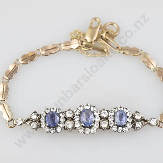 9ct 49stone Blue and White Sapphire Bracelet