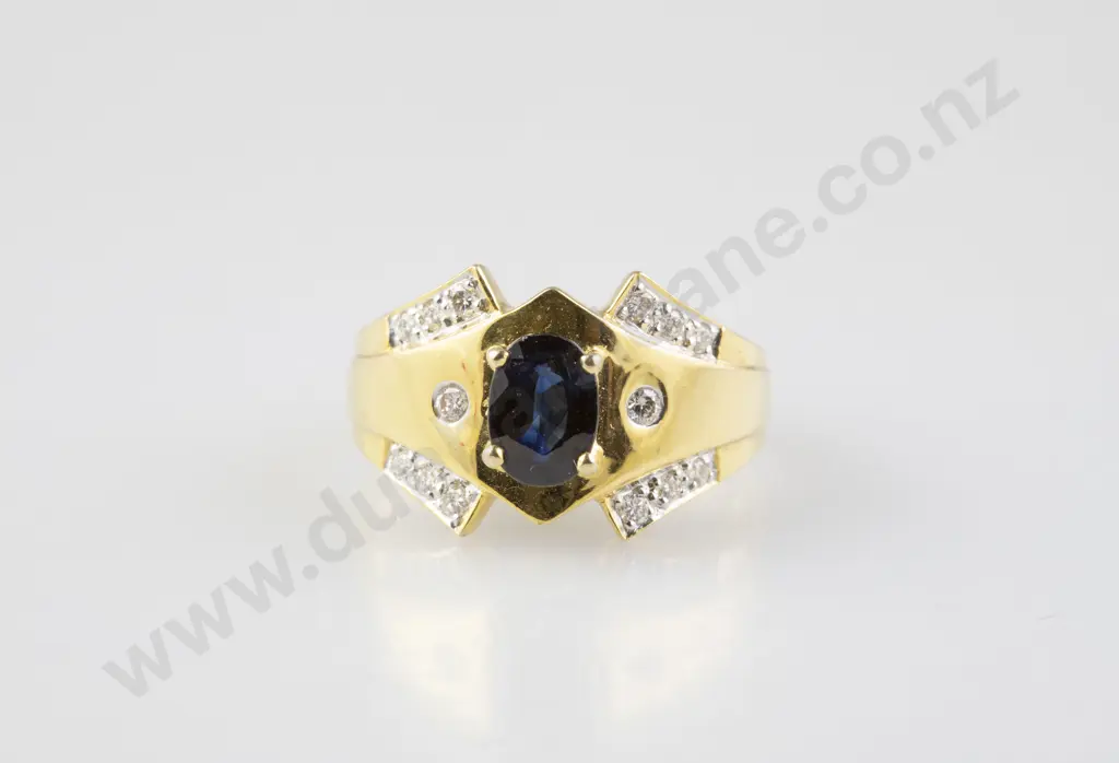 18ct 15stone Sapphire & Diamond Dress Ring Image 1++