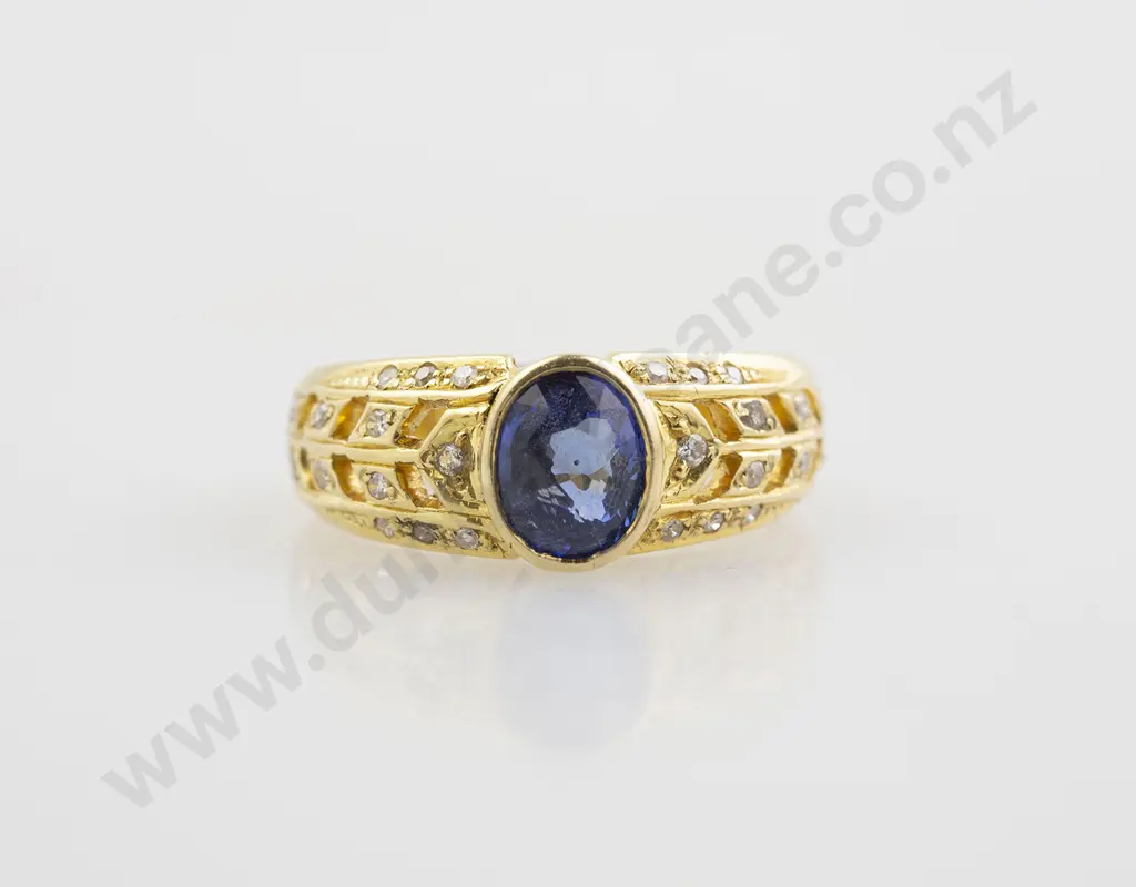 18ct 27stone Sapphire and Diamond Band Ring Image 1++