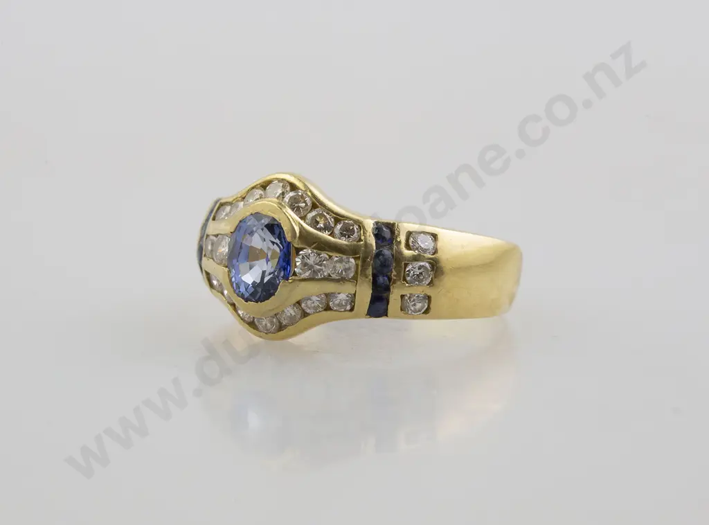 18ct 33stone Sapphire and Diamond Ring Image 1++