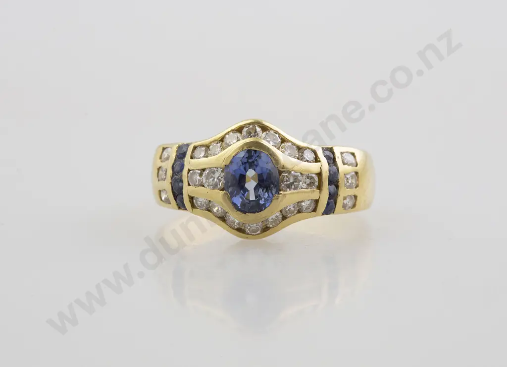 18ct 33stone Sapphire and Diamond Ring Image 1++