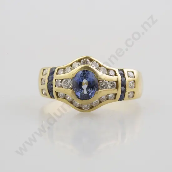 18ct 33stone Sapphire and Diamond Ring
