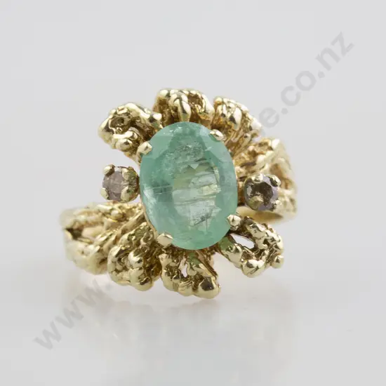 14ct Single Emerald Dress Ring