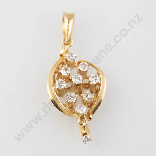 14ct Ten Stone Diamond Pendant
