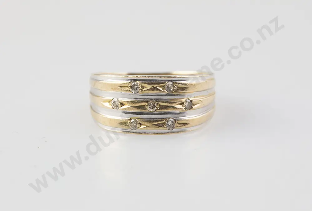 14ct Yellow & White Gold Band Ring Image 1++
