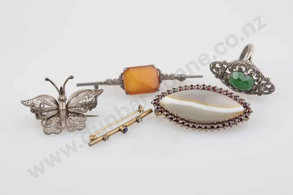 Garnet and Agate Brooch Image 1++