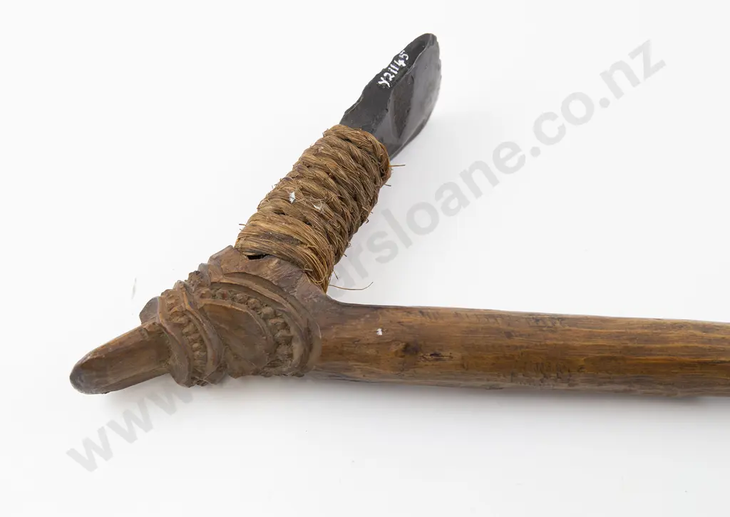 Stone Toki Adze on Wooden Shaft Image 1++