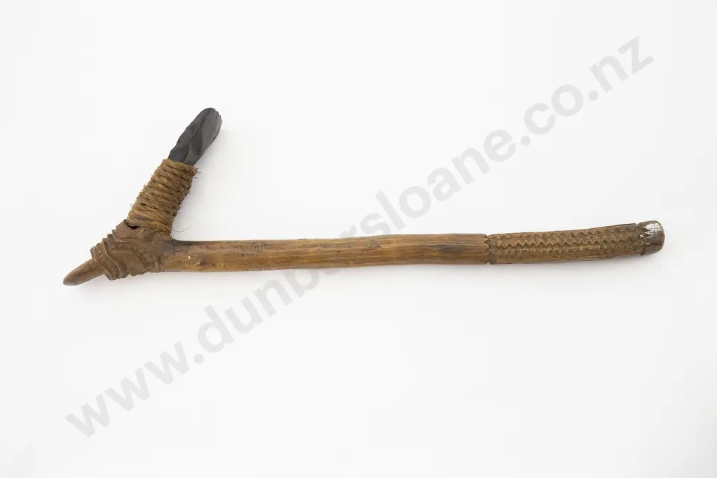 Stone Toki Adze on Wooden Shaft Image 1++