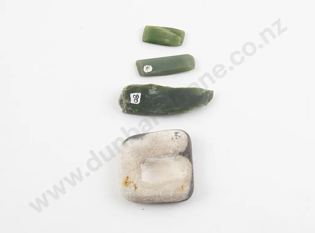 Two Pounamu Whao/Chisel & Sandstone Hoanga/Grinding Block with Other (Y-Number pending) Image 1++