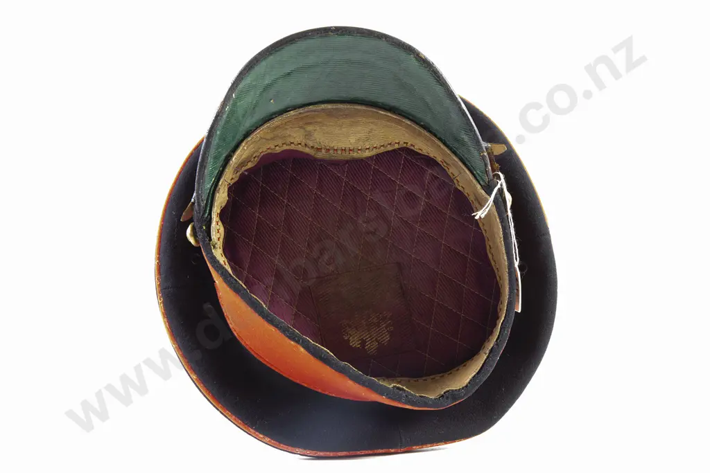 WWII Officer Peaked Black Dress Visor Cap Image 1++