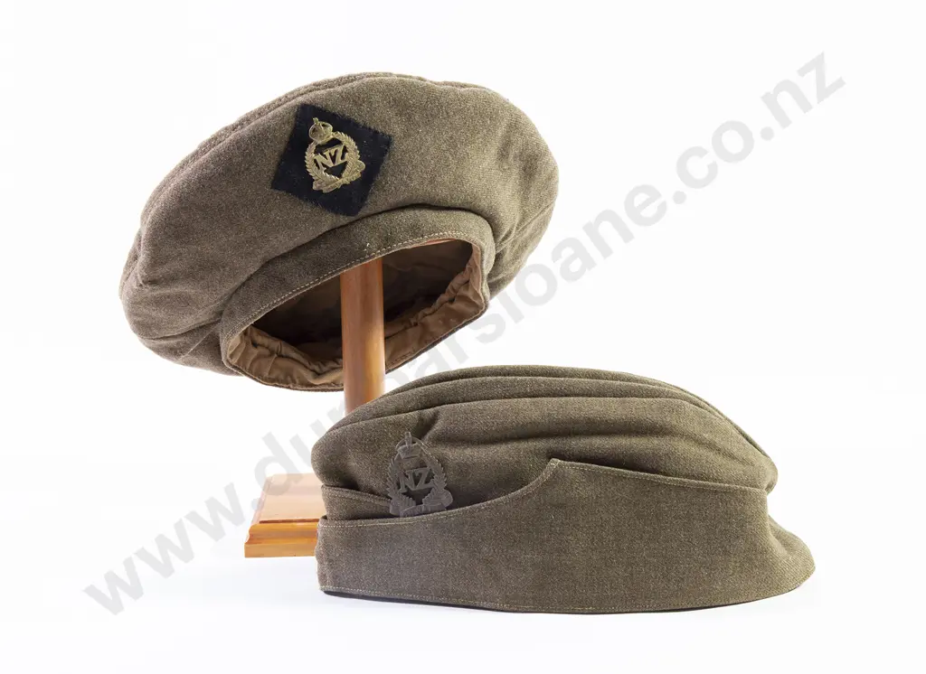 WWII Army Khaki Beret and Side Cap Image 1++