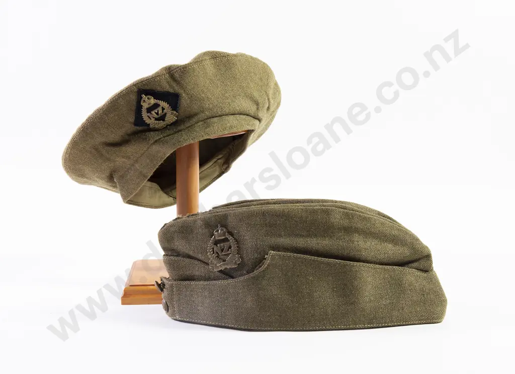 WWII Army Khaki Beret and Side Cap Image 1++