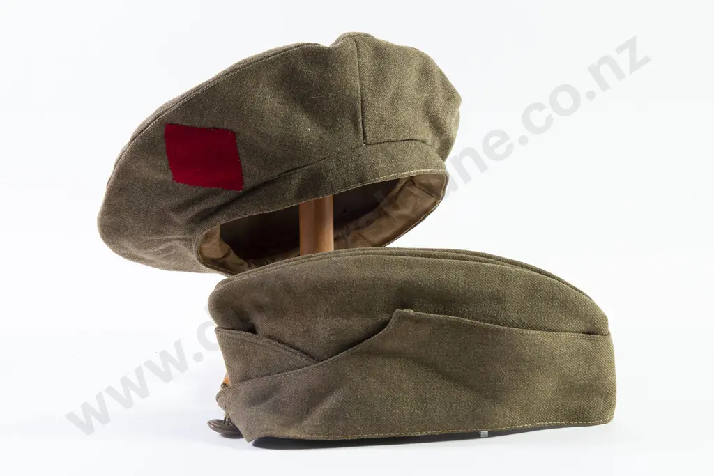 WWII Army Khaki Beret and Side Cap Image 1++