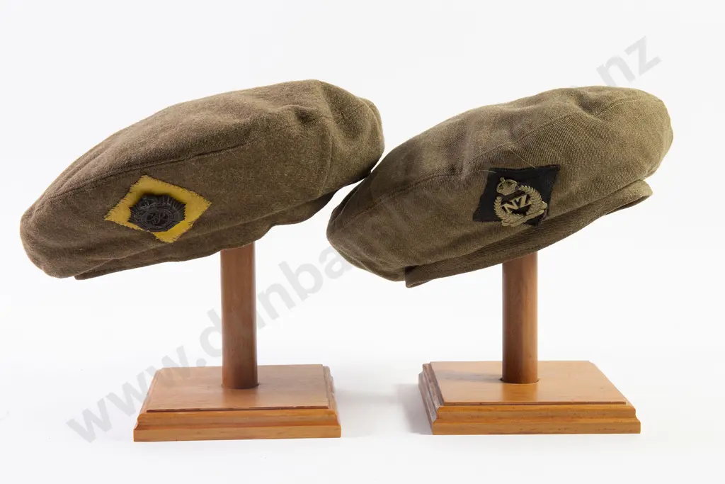 Two WWII Army Khaki Berets Image 1++