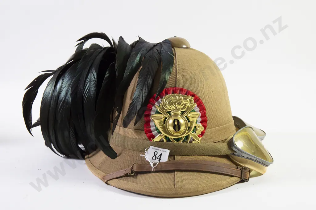 Post WWII Italian 8th Rgt Bersaglieri Pith Helmet Image 1++