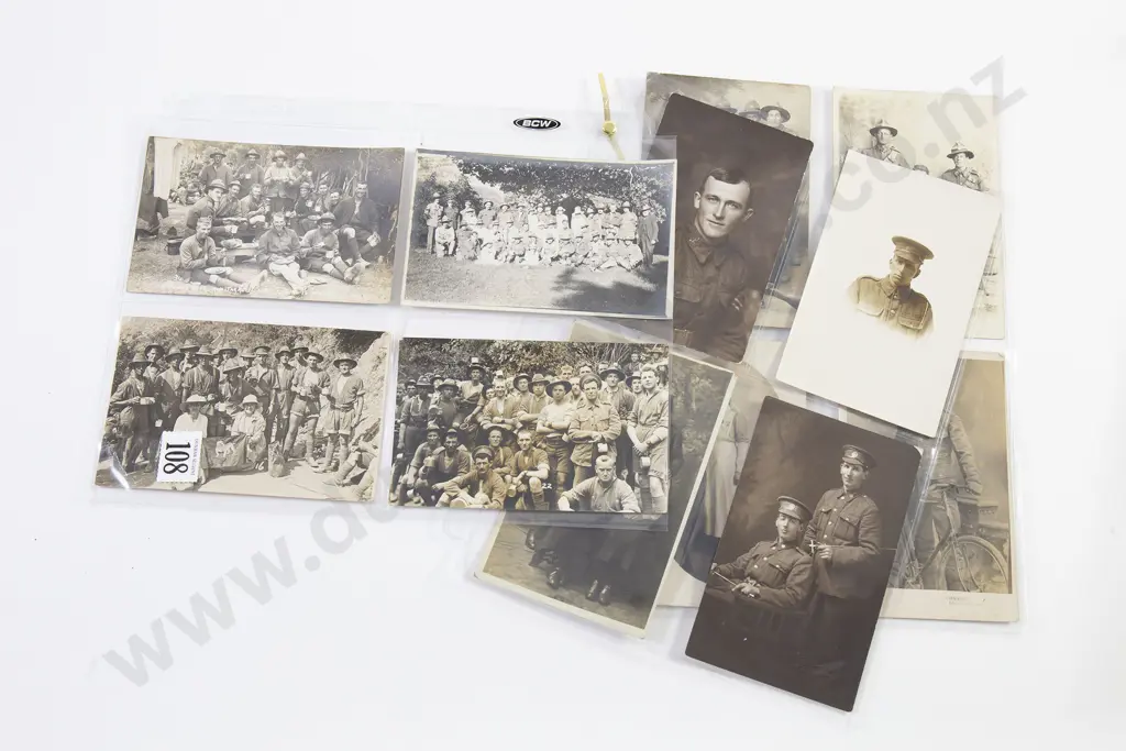 Twelve WWI Military Image Postcards Image 1++