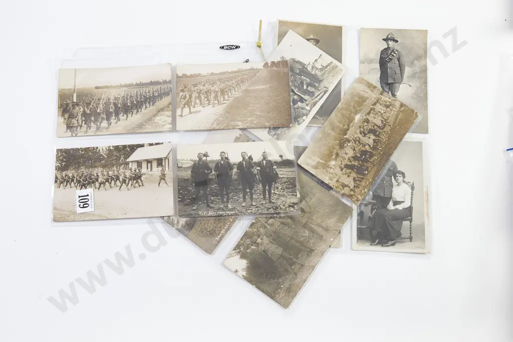 Twelve WWI Military Image Postcards Image 1++