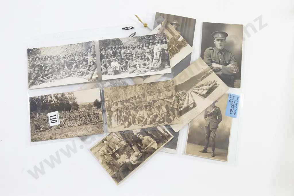 Twelve WWI Military Image Postcards Image 1++