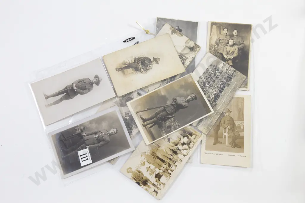 Twelve WWI Military Image Postcards Image 1++
