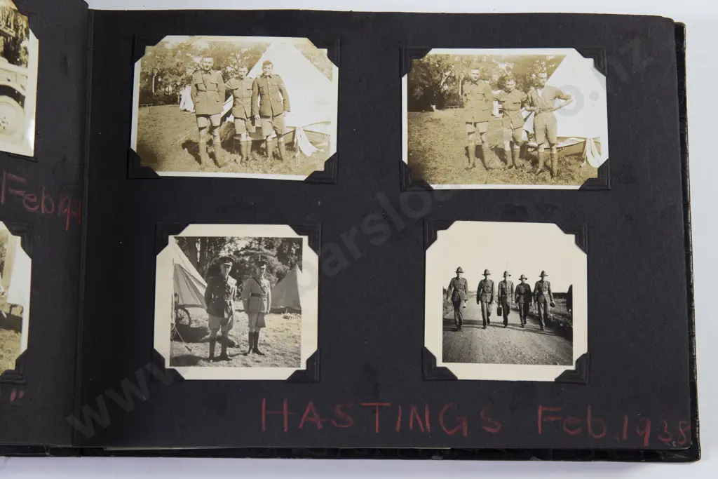Large Album NZ WWII Military Snapshot Photographs Image 1++