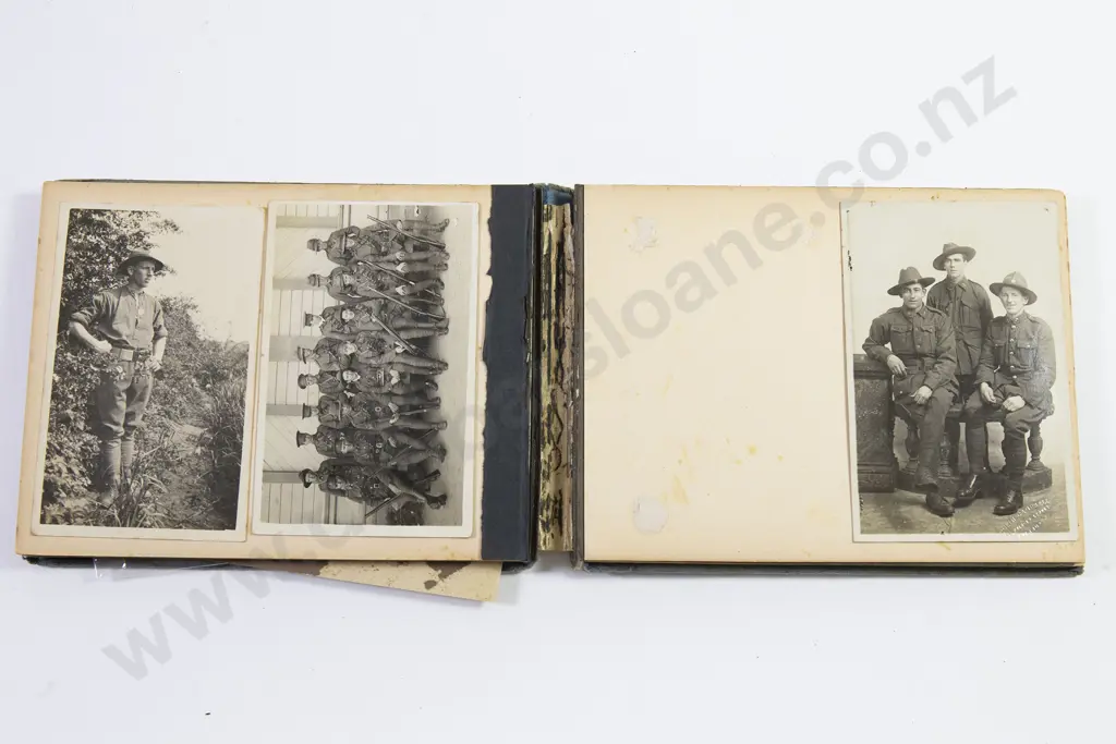 Small Album NZ WWI Military Snapshot Photographs and Postcards Image 1++