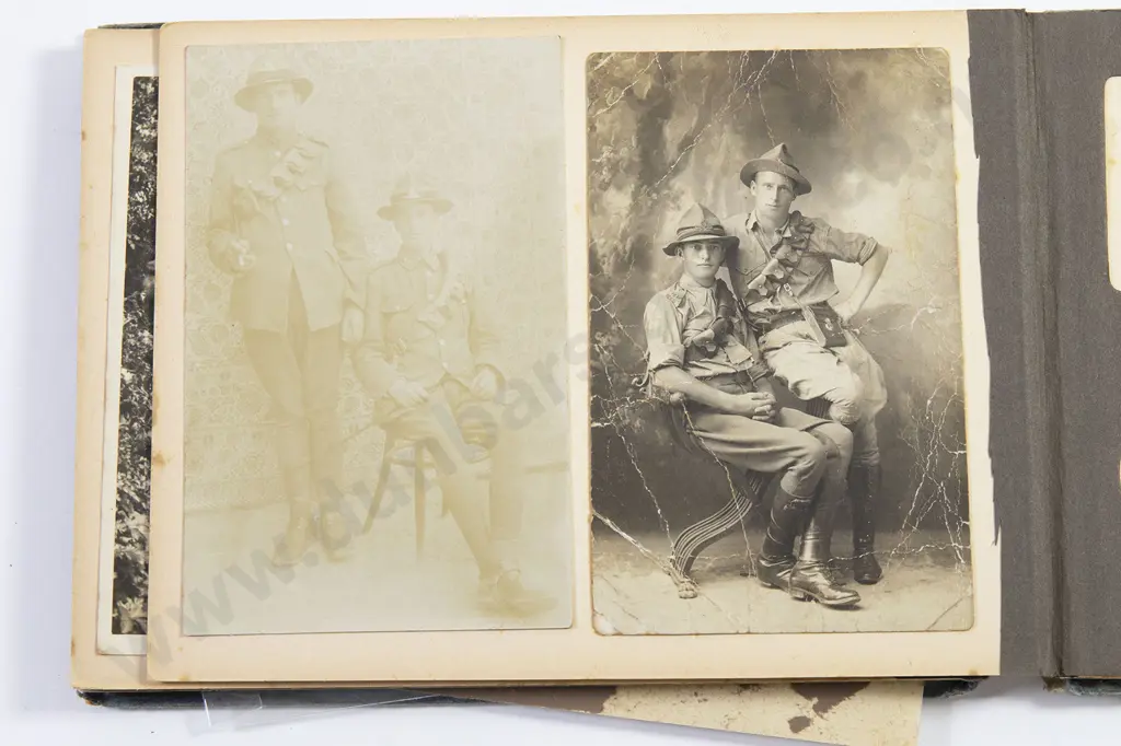 Small Album NZ WWI Military Snapshot Photographs and Postcards Image 1++