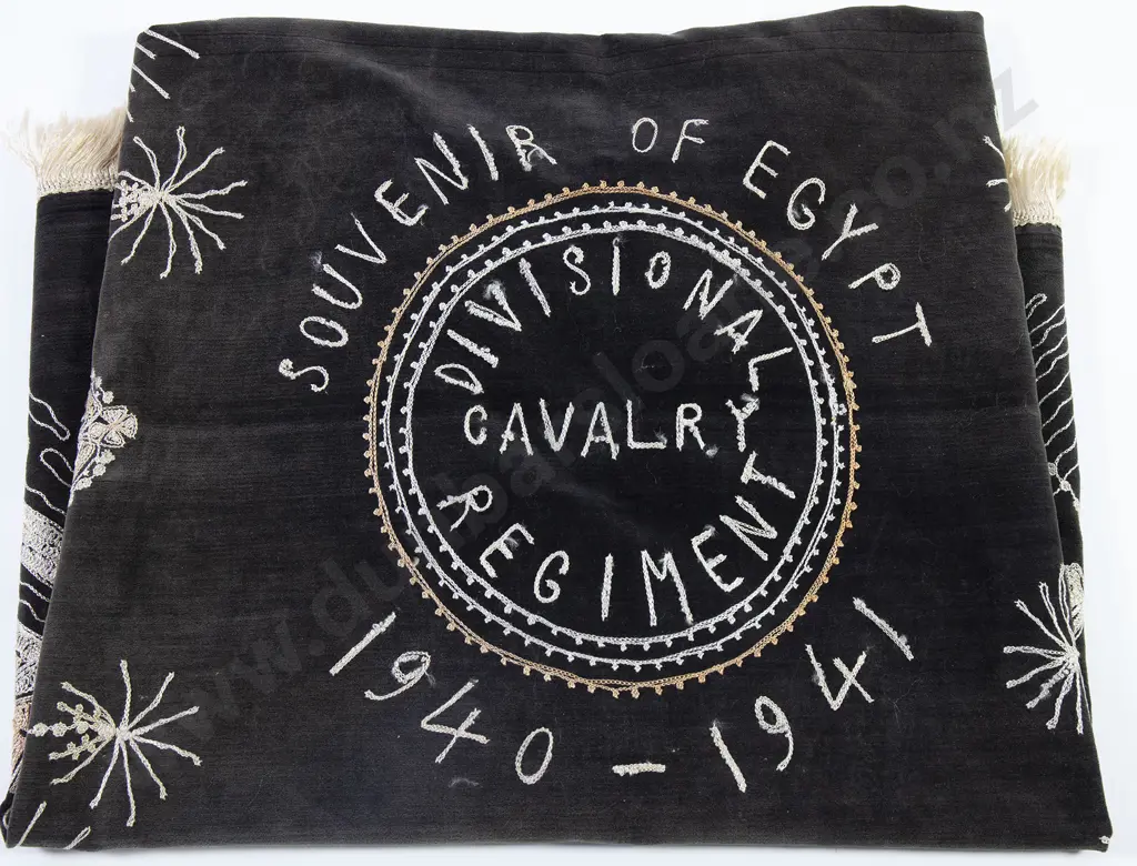 WWII Souvenir of Egypt Velvet Table Cover Image 1++