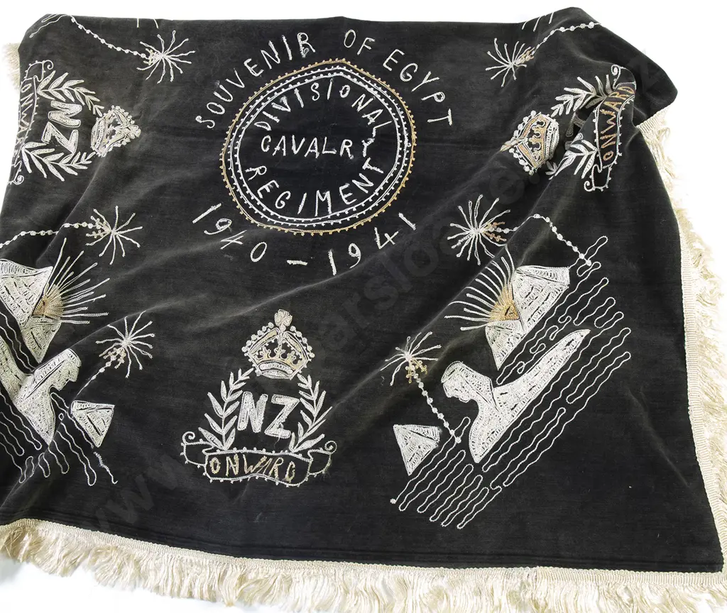 WWII Souvenir of Egypt Velvet Table Cover Image 1++