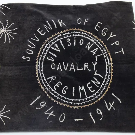 WWII Souvenir of Egypt Velvet Table Cover