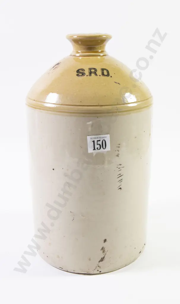 WWI British Stone Ware Rum Jug S.R.D. Image 1++