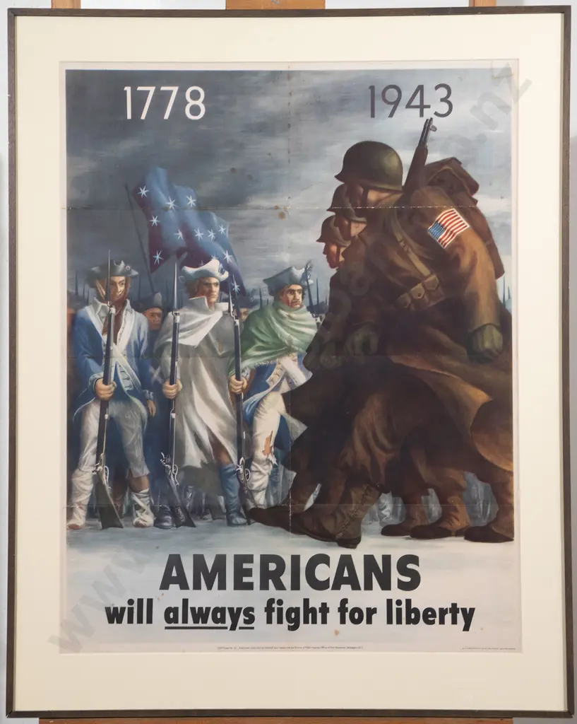 "1778 - 1943 Americans Will Always Fight For Liberty" Poster Image 1++