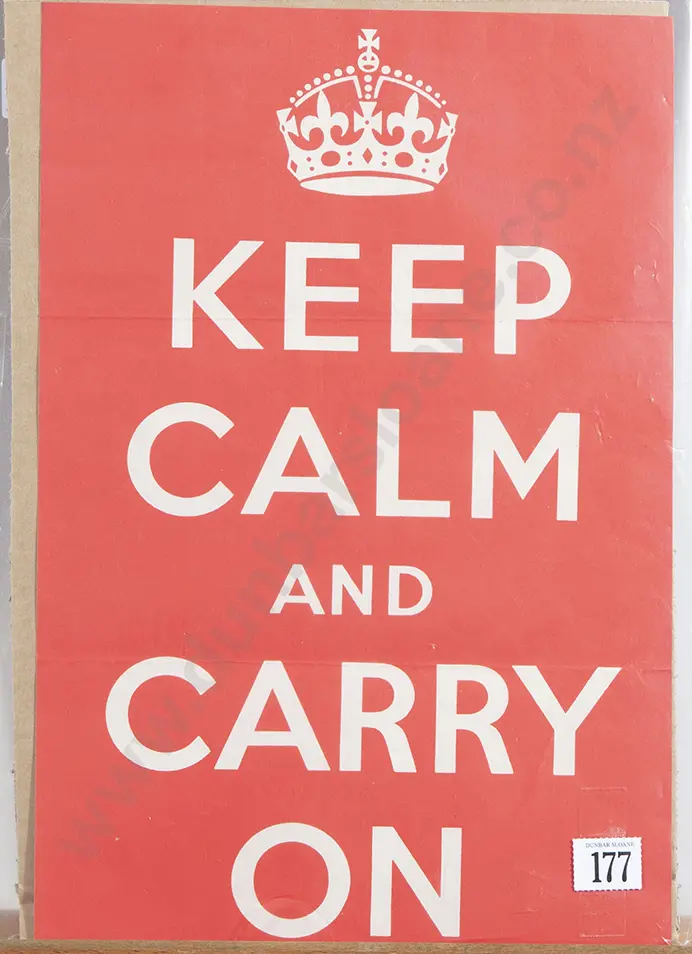 Original WWII Period 'Keep Calm and Carry On' Poster Image 1++