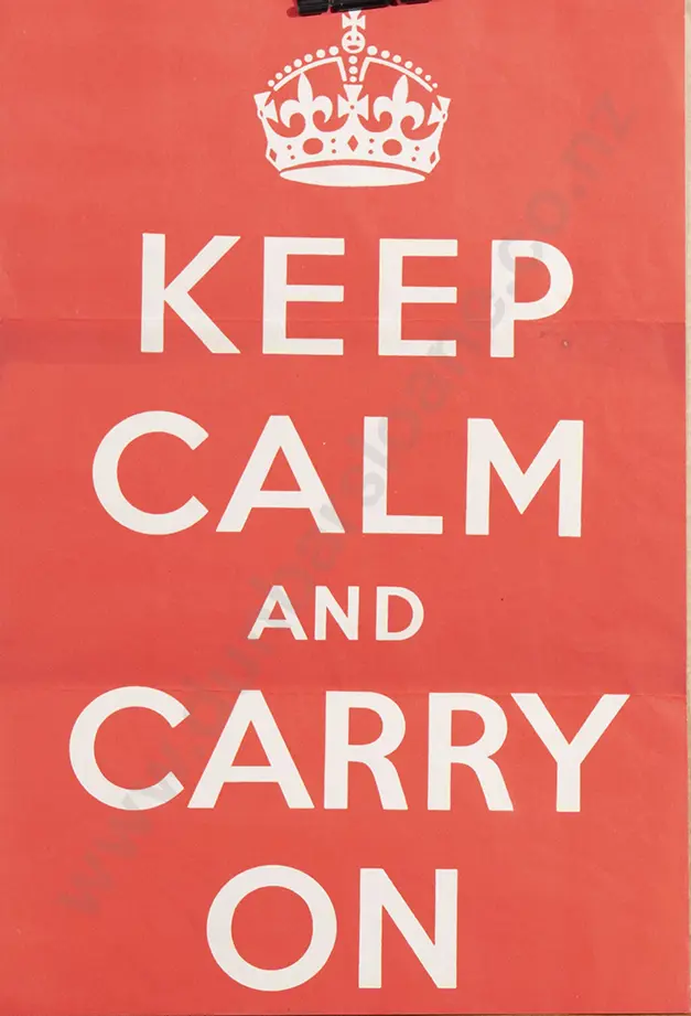 Original WWII Period 'Keep Calm and Carry On' Poster Image 1++