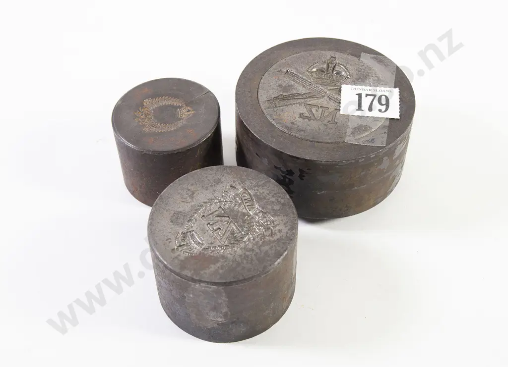 Three NZ Military Steel Stamps Image 1++