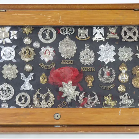 Display Collection Mainly Scottish Military Insignia