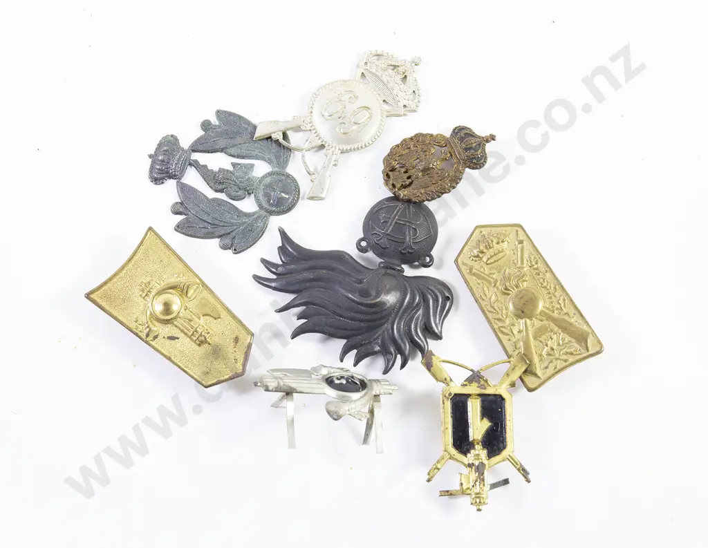 Eight Italian Military Hat Badges Image 1++