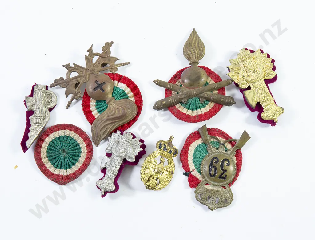 Seven Italian Military Hat Badges Image 1++