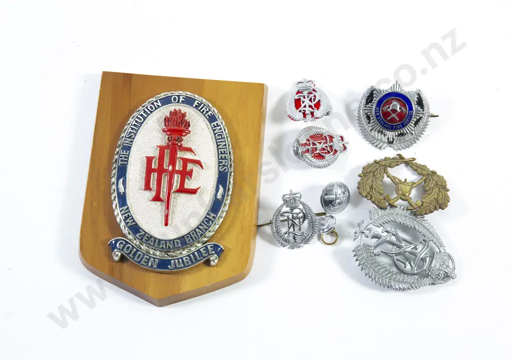 Collection Mainly NZ Fire and Police Cap Badges Image 1++