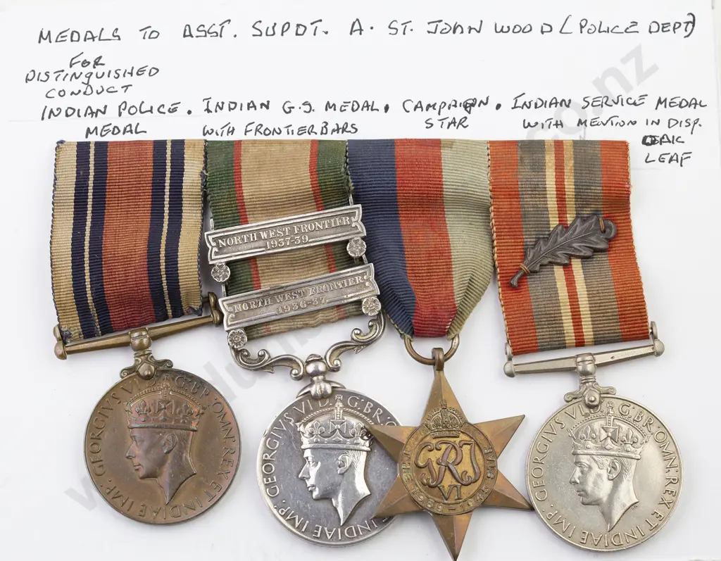 UK/India WWII Police Four Medal Group Image 1++