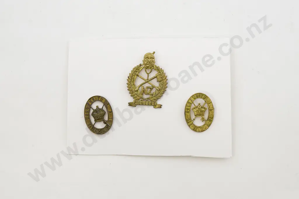 WWI Maori Battalion & Pioneer Cap Badges (3) Image 1++