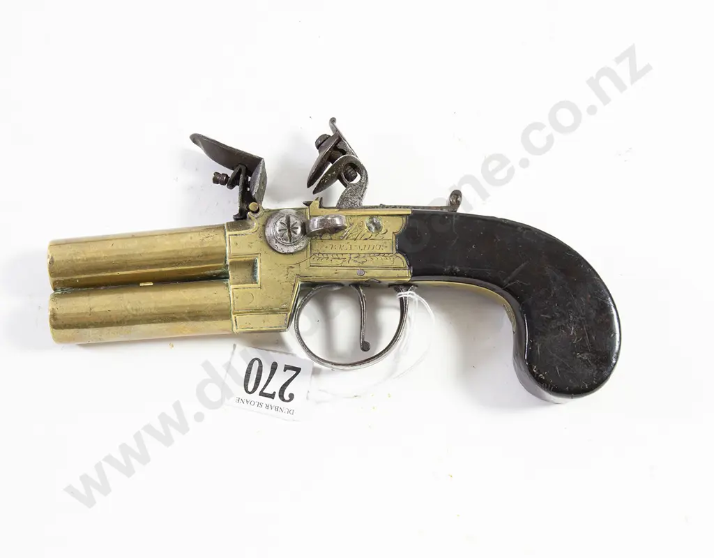 (Wheeler) of London Tap Action Double Barrel Flintlock Pistol Image 1++