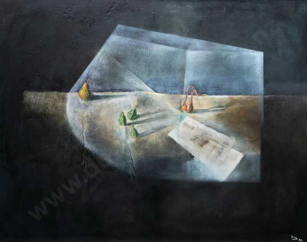 Melvin (Pat) Day - Still Life with Newspaper Image 1++