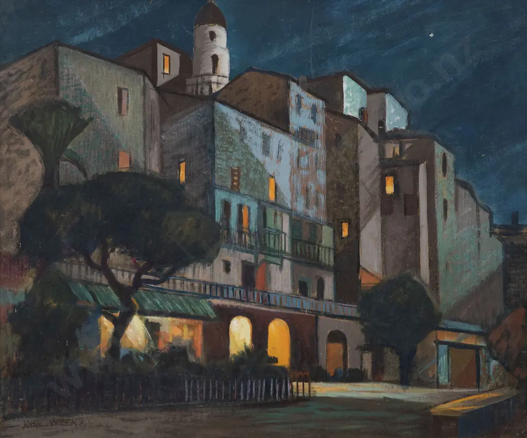 John Weeks (1888-1965) - Moonlight and firelight Dermnat Image 1++