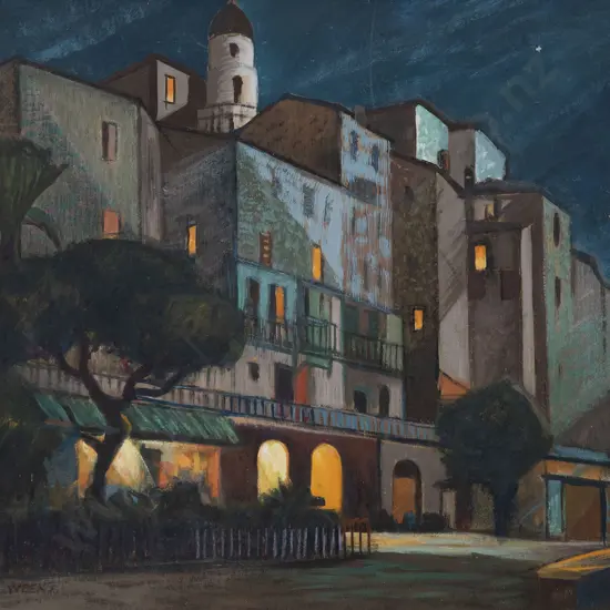 John Weeks (1888-1965) - Moonlight and firelight Dermnat