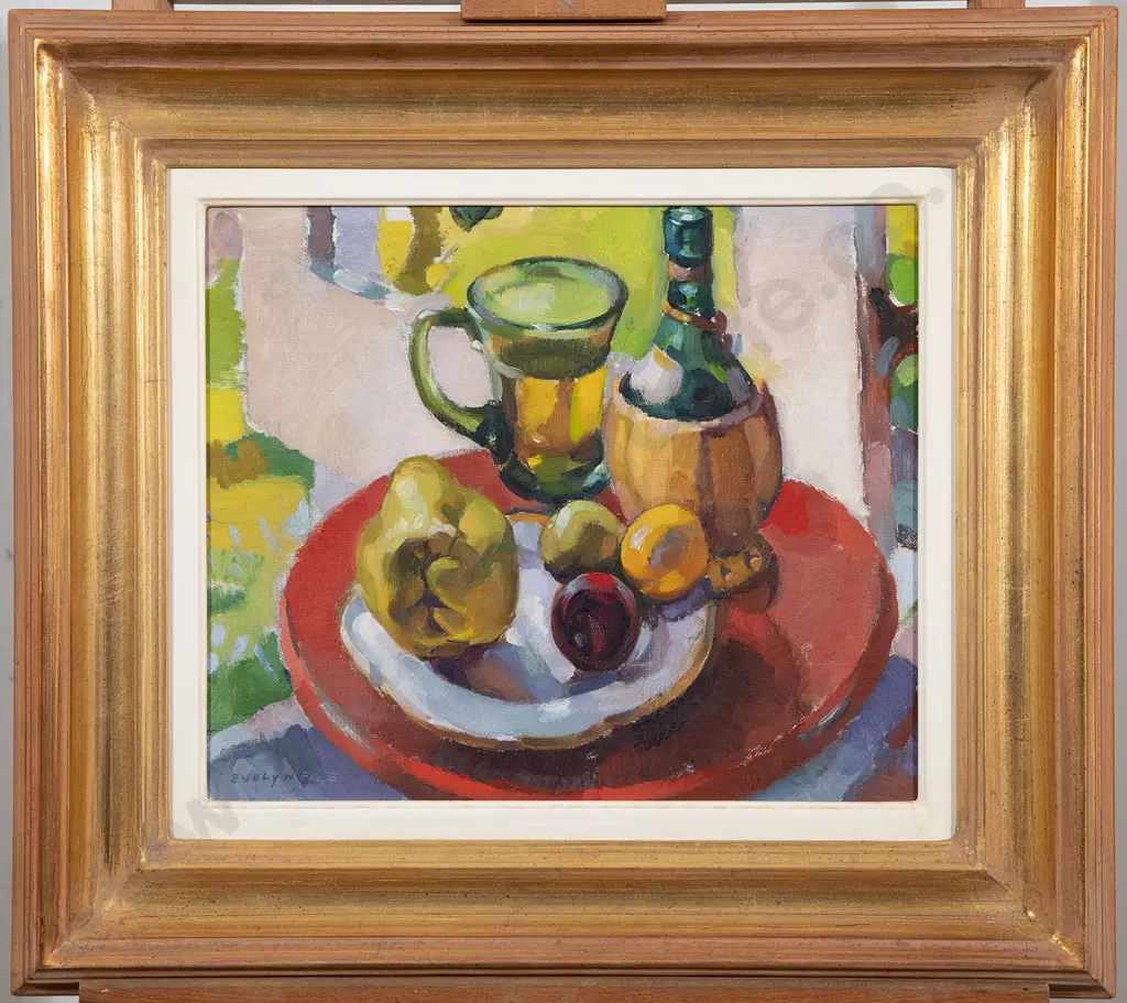 Evelyn Page (1899-93) - Still Life with Fruit and Wine Image 1++