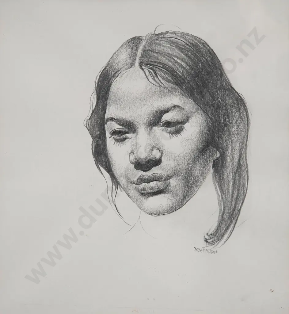 Peter McIntyre (1910-95) - Head of Maori Girl Image 1++