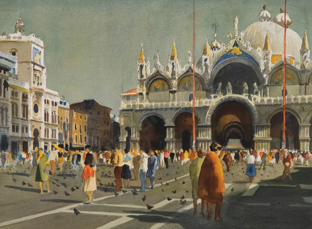 Peter McIntyre (1910-95) - St Mark's Square Venice Image 1++