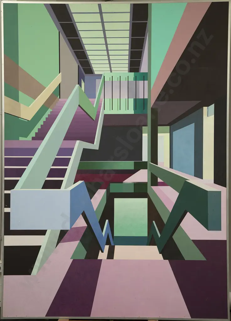 Ben Johnson (British b 1946) - Interior with Staircase II Image 1++