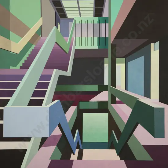 Ben Johnson (British b 1946) - Interior with Staircase II