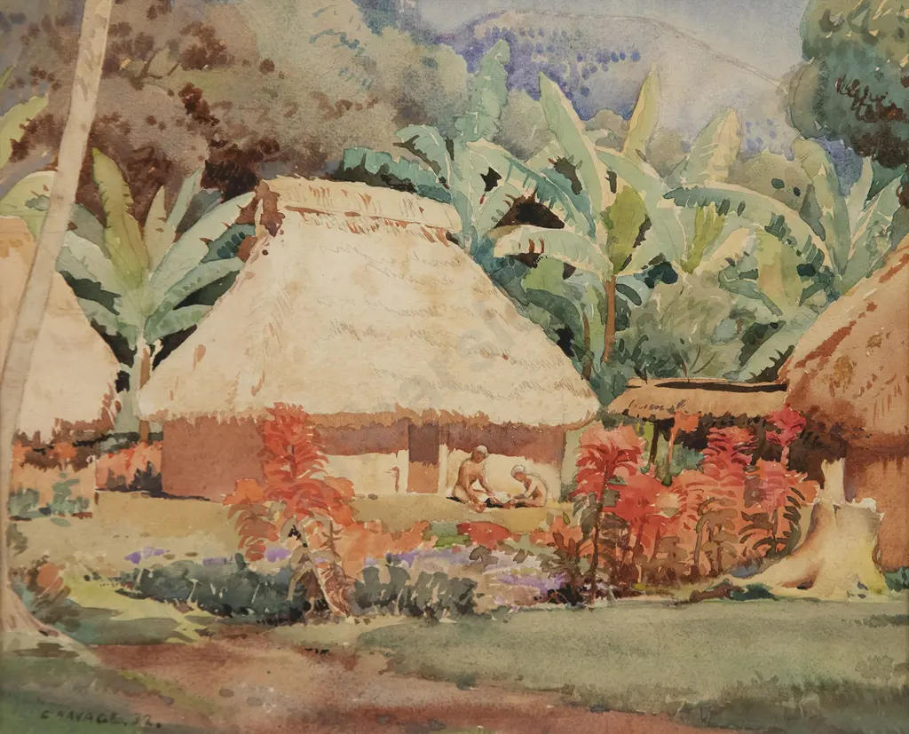 Cedric Savage (1901-69) - Fijian Landscape Image 1++